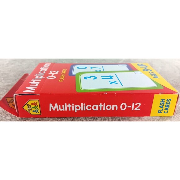 School Zone Multiplication 0-12 Flash Cards 55 Problem Cards 1 Parent Card - Picture 2 of 3